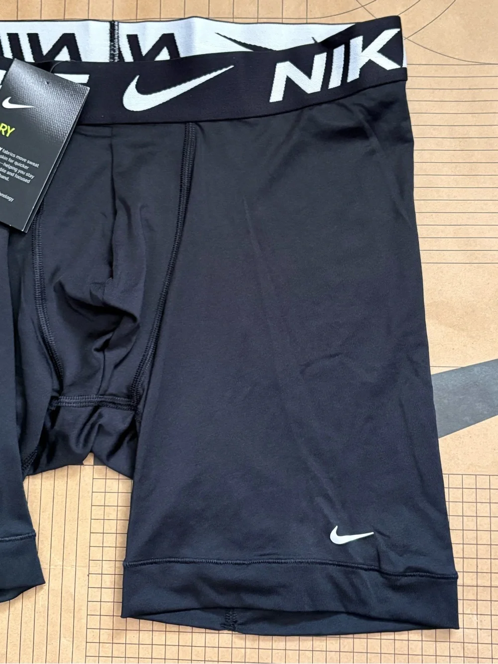 Nike Black Dri-FIT Logo Waistband Micro Boxer Briefs Fitted Compression Shorts